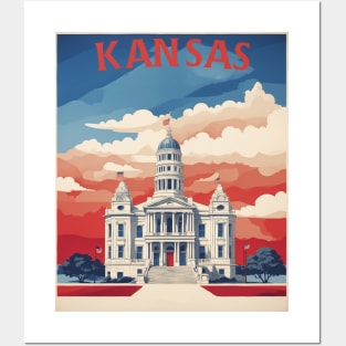 Kansas United States of America Tourism Vintage Poster Posters and Art